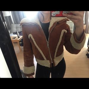 Vintage Suede Shearling Coat